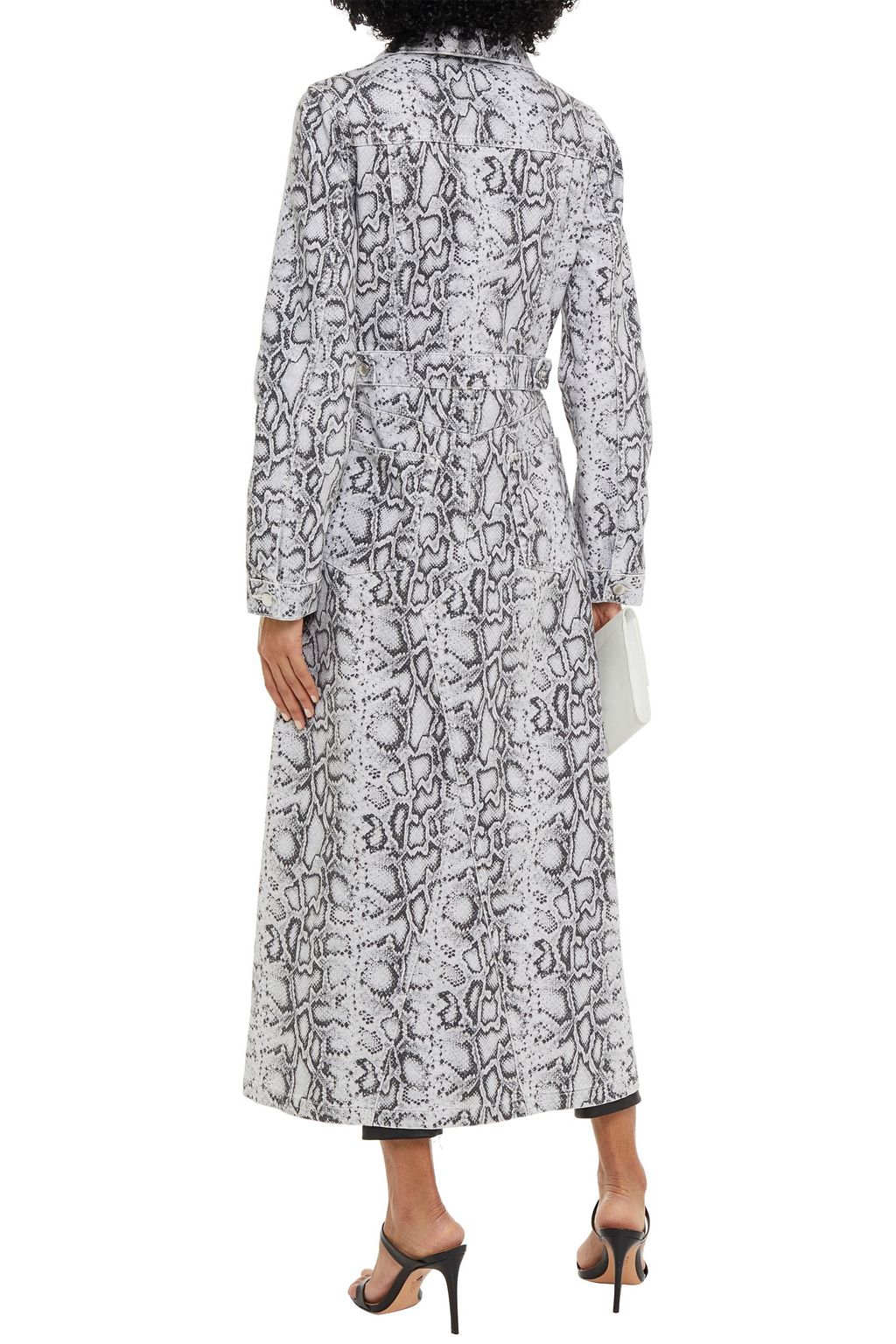 ALEXANDER WANG Snake-print denim trench coat