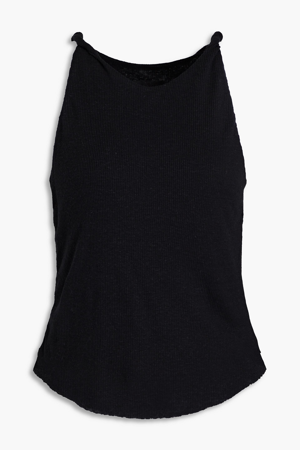 The Range Ribbed Jersey Tank In Black