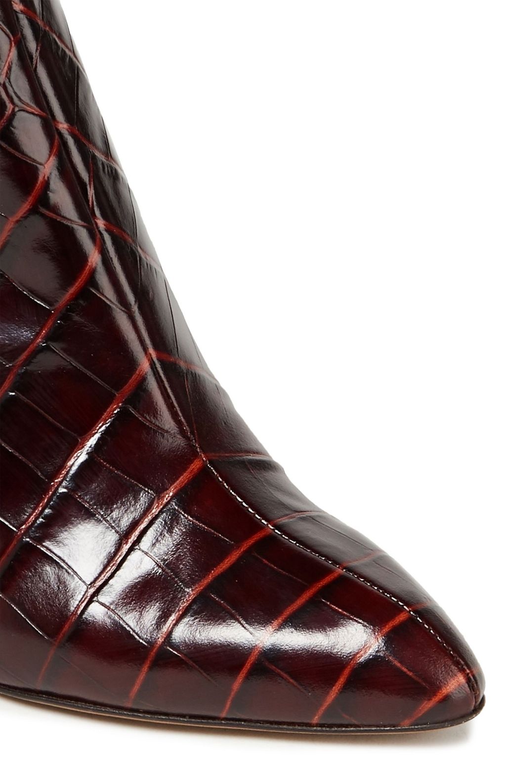 CHLOÉ Wave croc-effect leather ankle boots