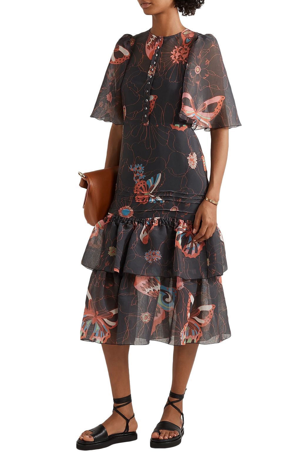 SEE BY CHLOÉ Tiered printed chiffon midi dress
