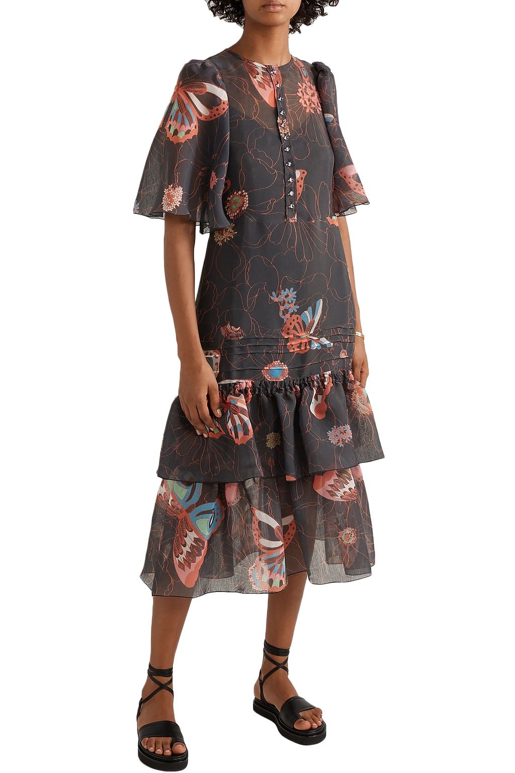SEE BY CHLOÉ Tiered printed chiffon midi dress