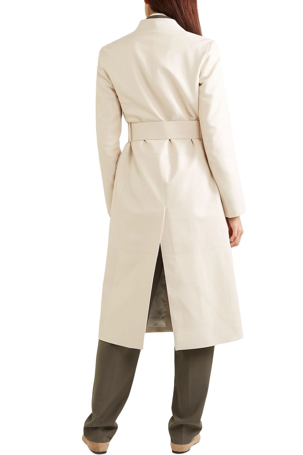THE ROW Jumo belted textured-leather coat