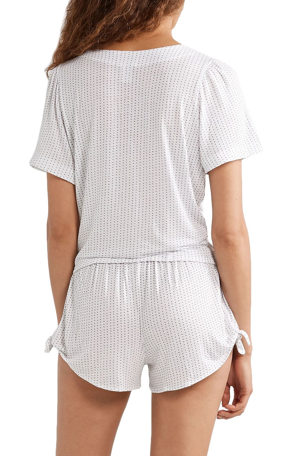 EBERJEY Tropea knotted printed stretch-modal jersey pajama top