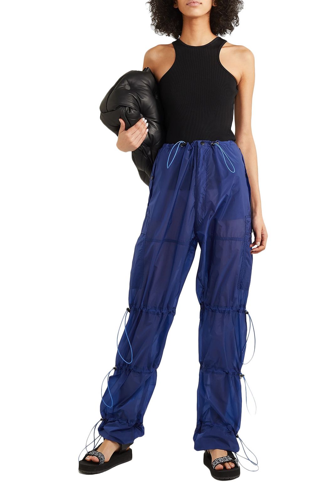 BEN TAVERNITI™ UNRAVEL PROJECT Ruched shell track pants