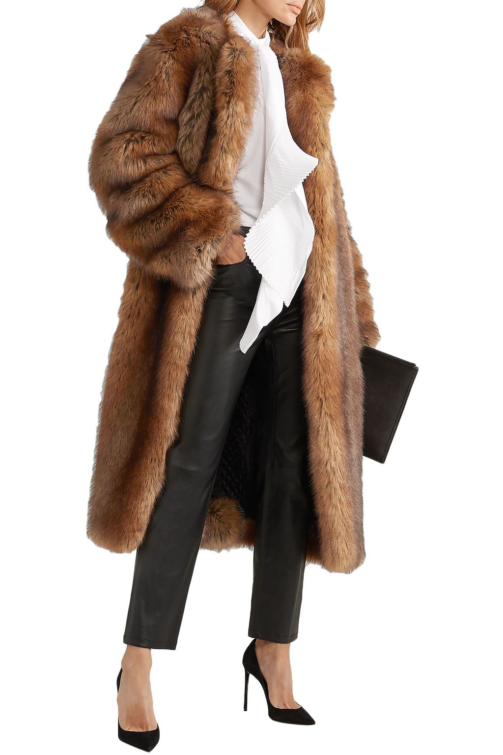 GIVENCHY Oversized faux fur coat THE