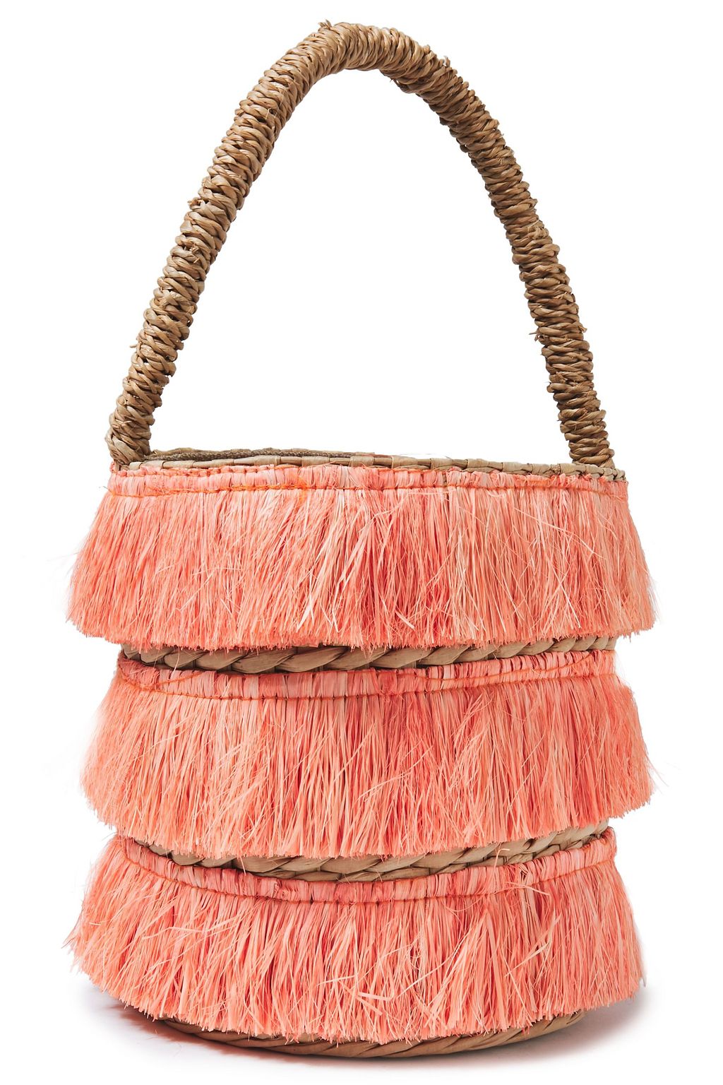 KAYU Lolita mini fringed woven straw tote