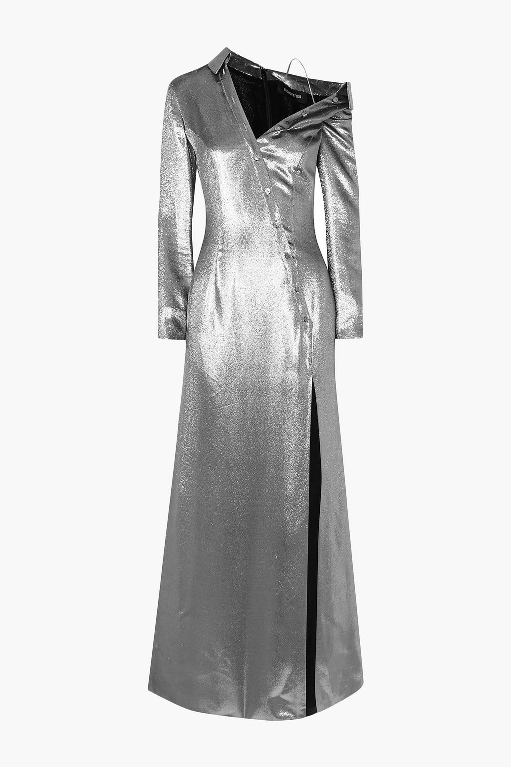 silver lame gown