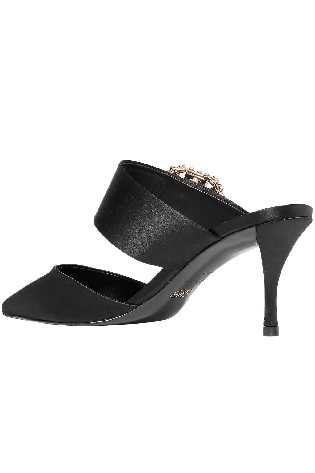 ROGER VIVIER Crystal-embellished satin mules
