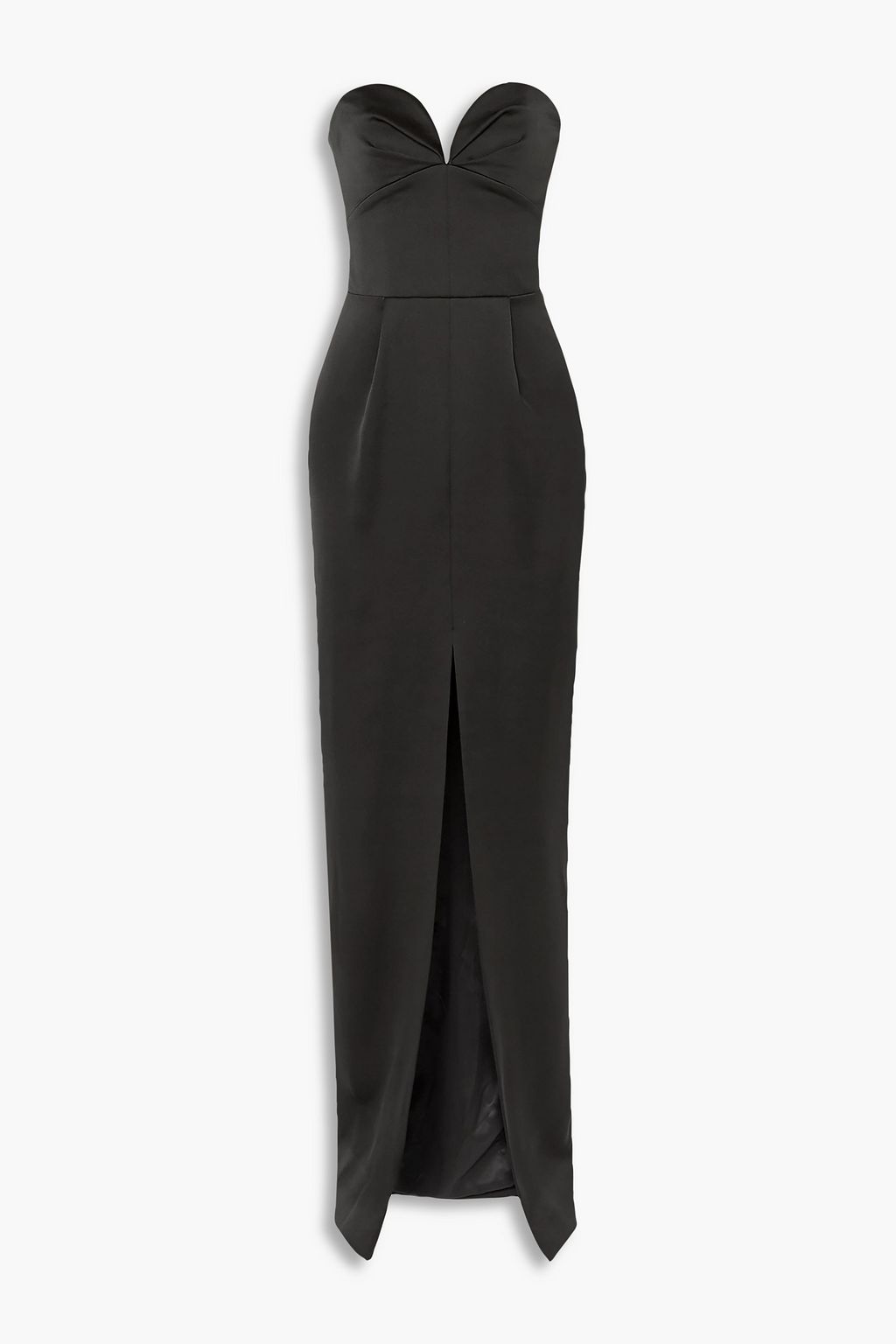 strapless satin dress