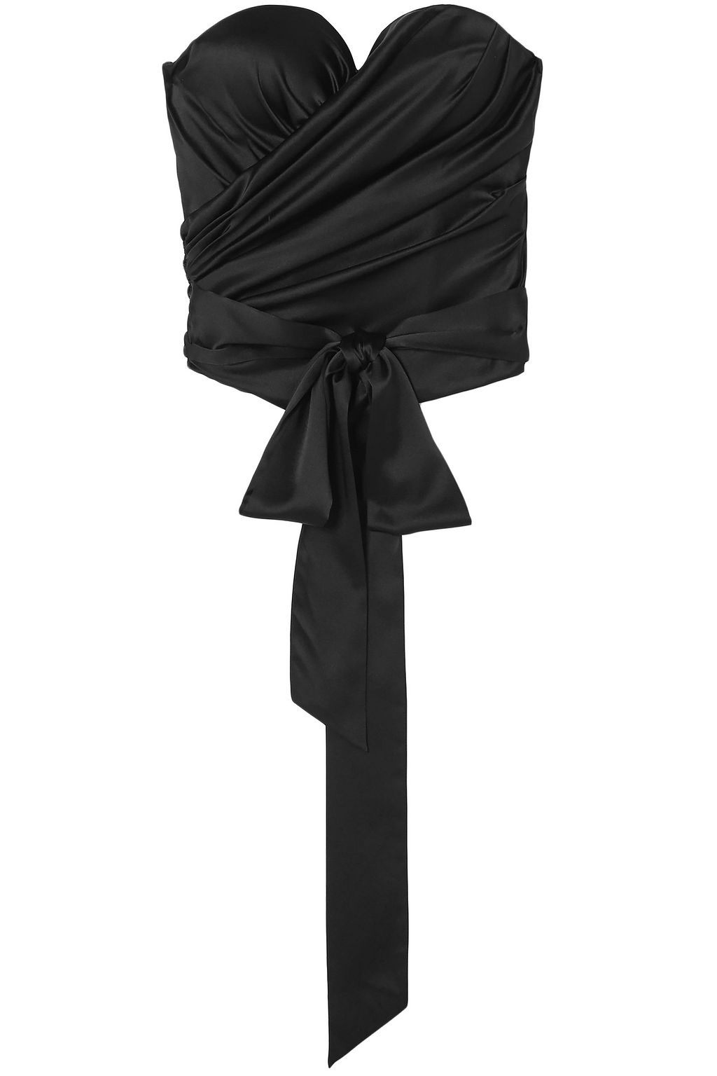 satin strapless top