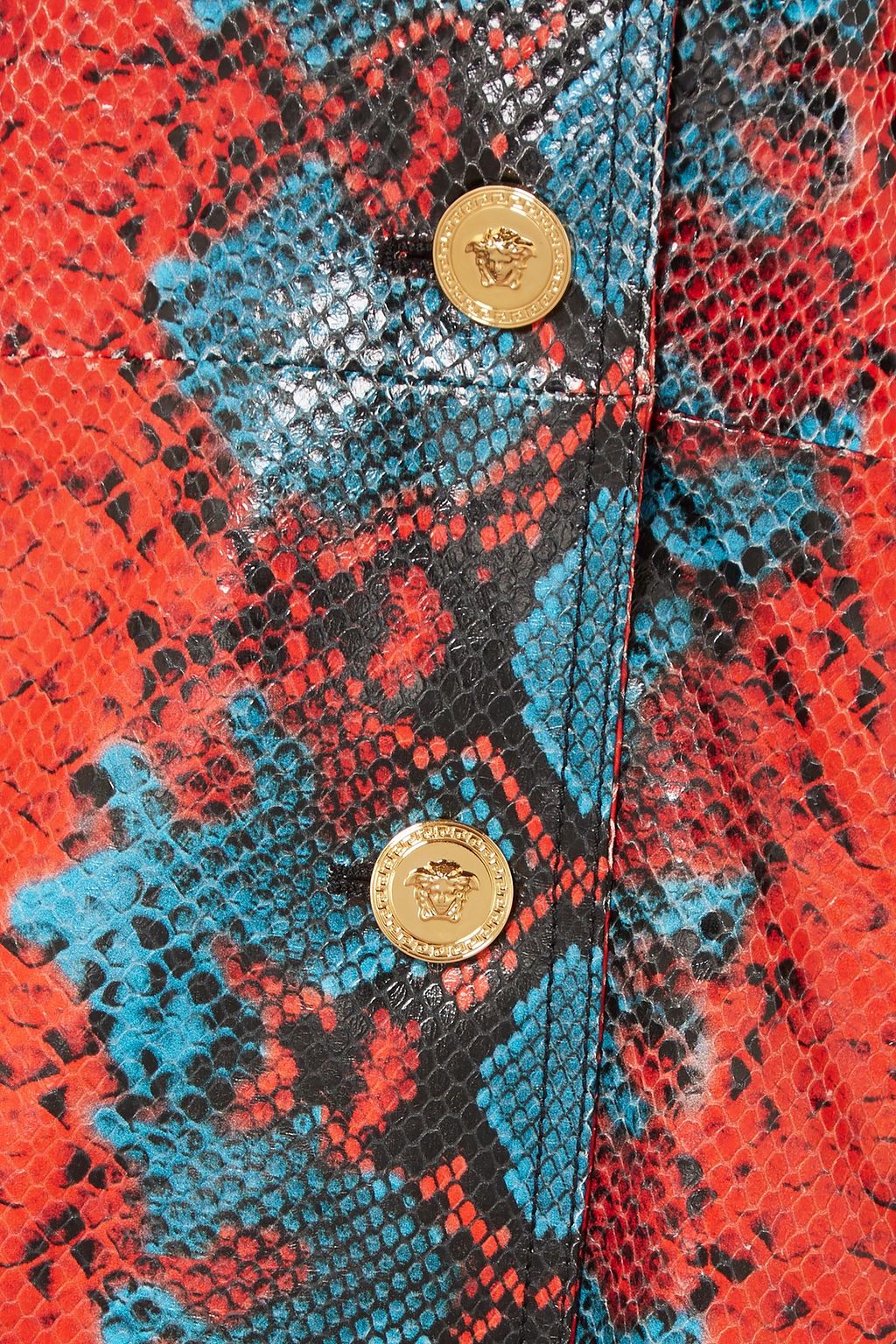 VERSACE Snake-effect leather coat