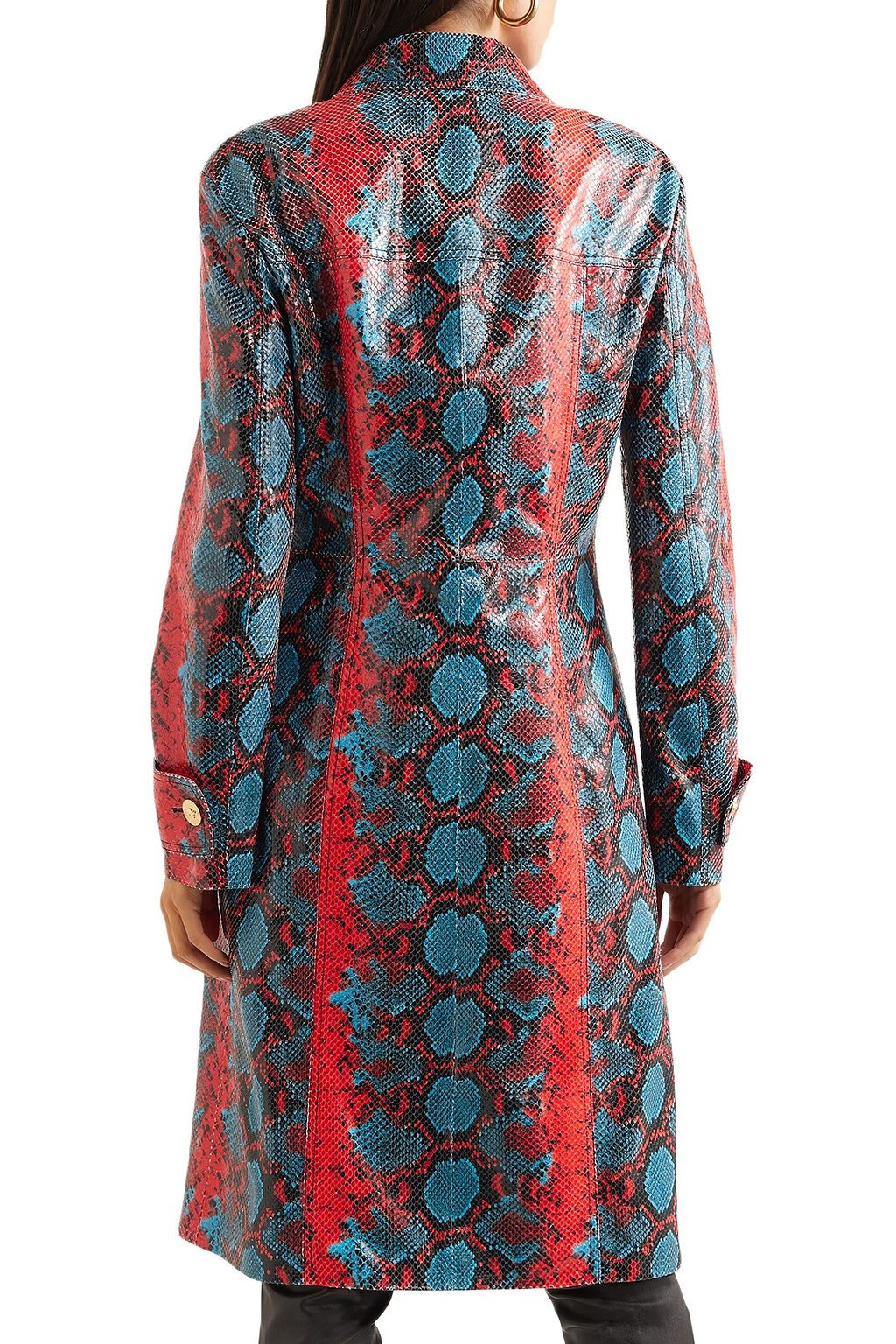 VERSACE Snake-effect leather coat