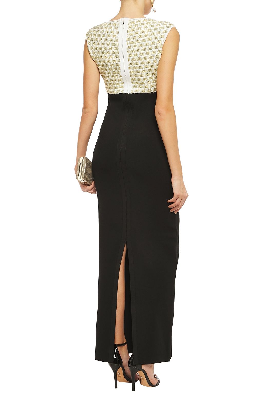 HERVÉ LÉGER Fil coupé stretch-knit and bandage gown