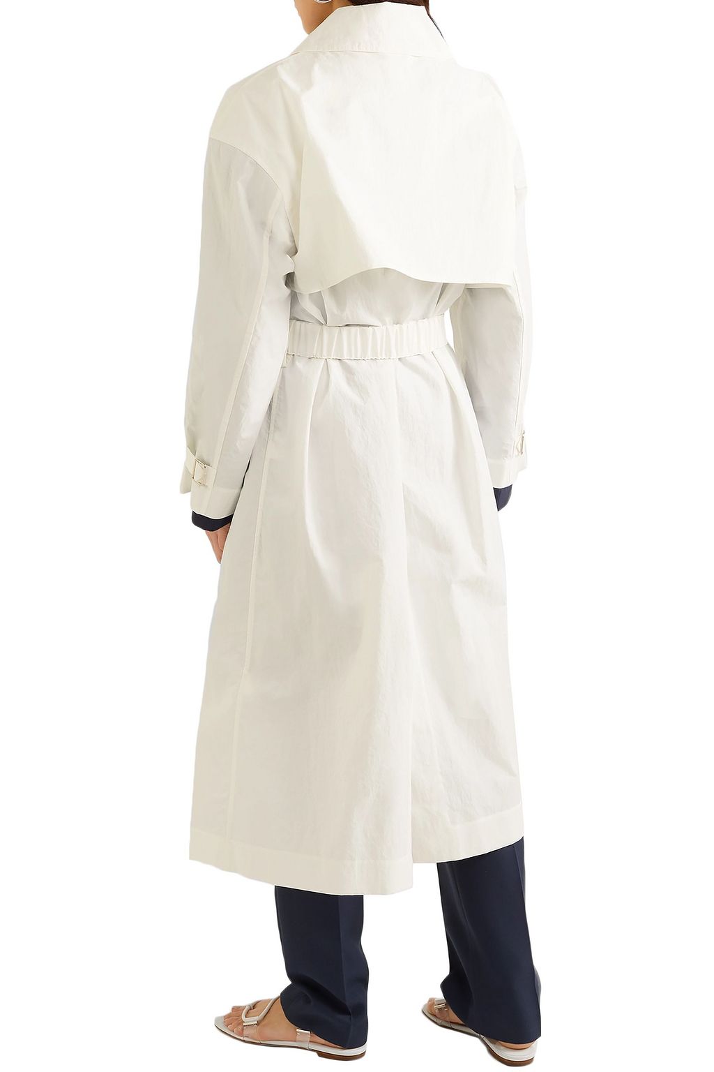 DEVEAUX Belted shell trench coat