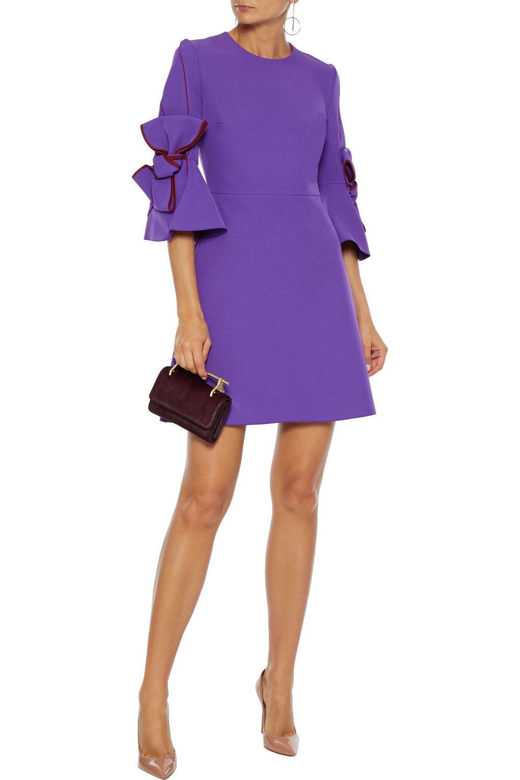 ROKSANDA Bow-embellished cady mini dress