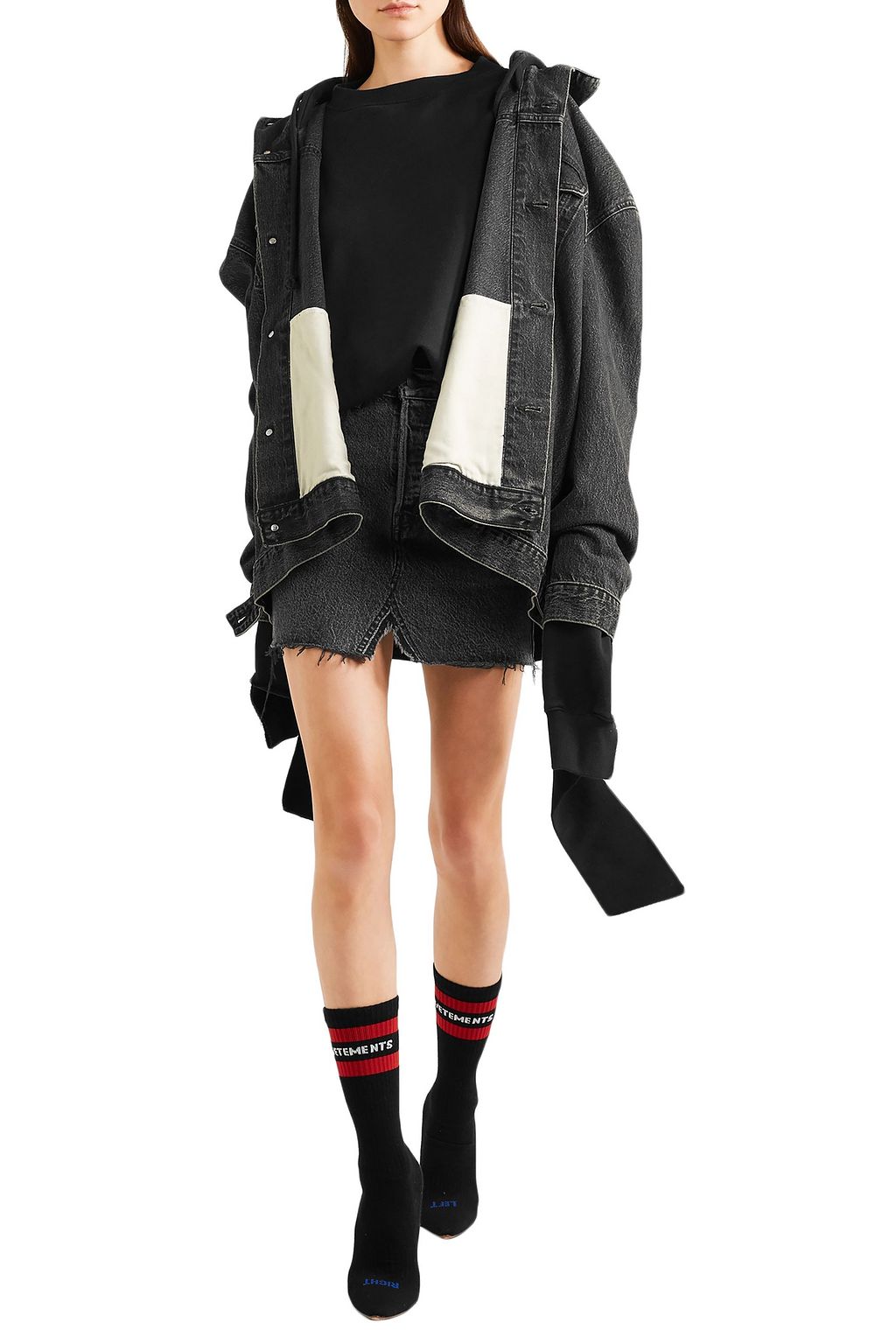 VETEMENTS X LEVI'S + Levi's frayed denim mini skirt