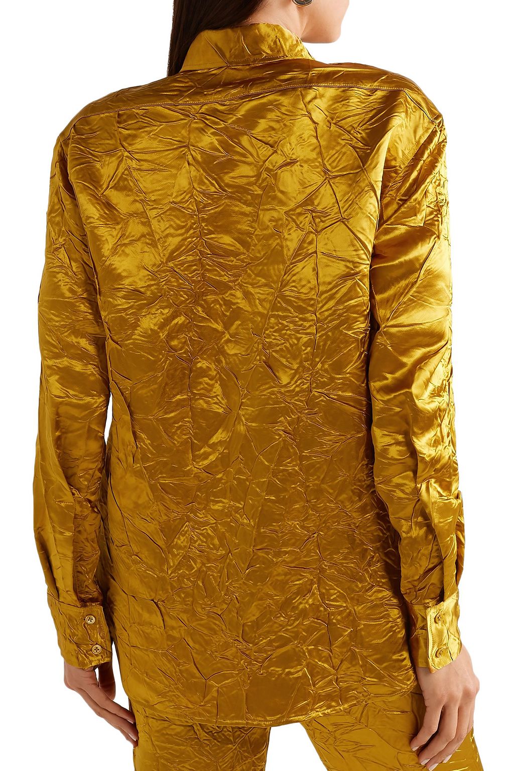 SIES MARJAN Sander crinkled satin-twill shirt