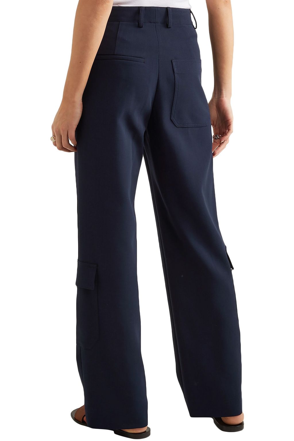 DEVEAUX Wool straight-leg pants