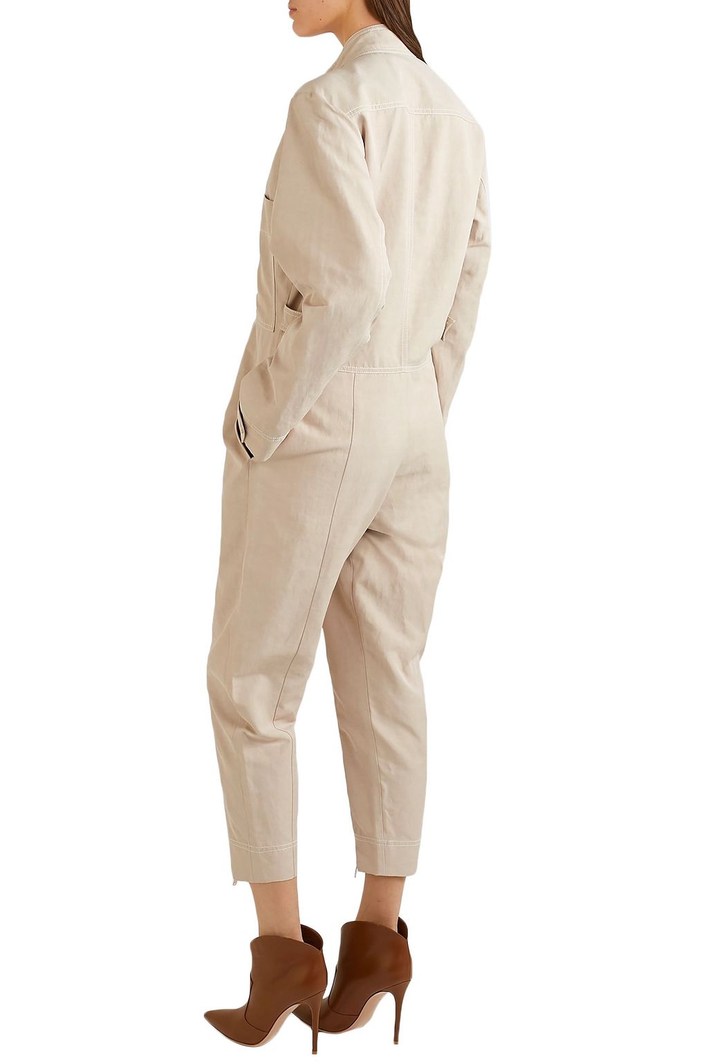 STELLA MCCARTNEY Cropped zip-detailed twill jumpsuit