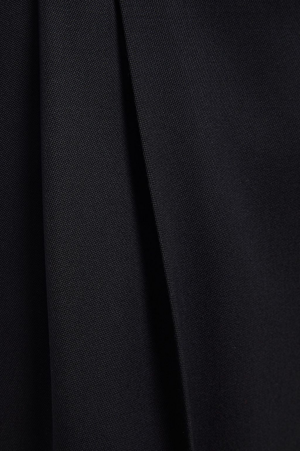 MCQUEEN Satin-trimmed pleated wool wide-leg pants