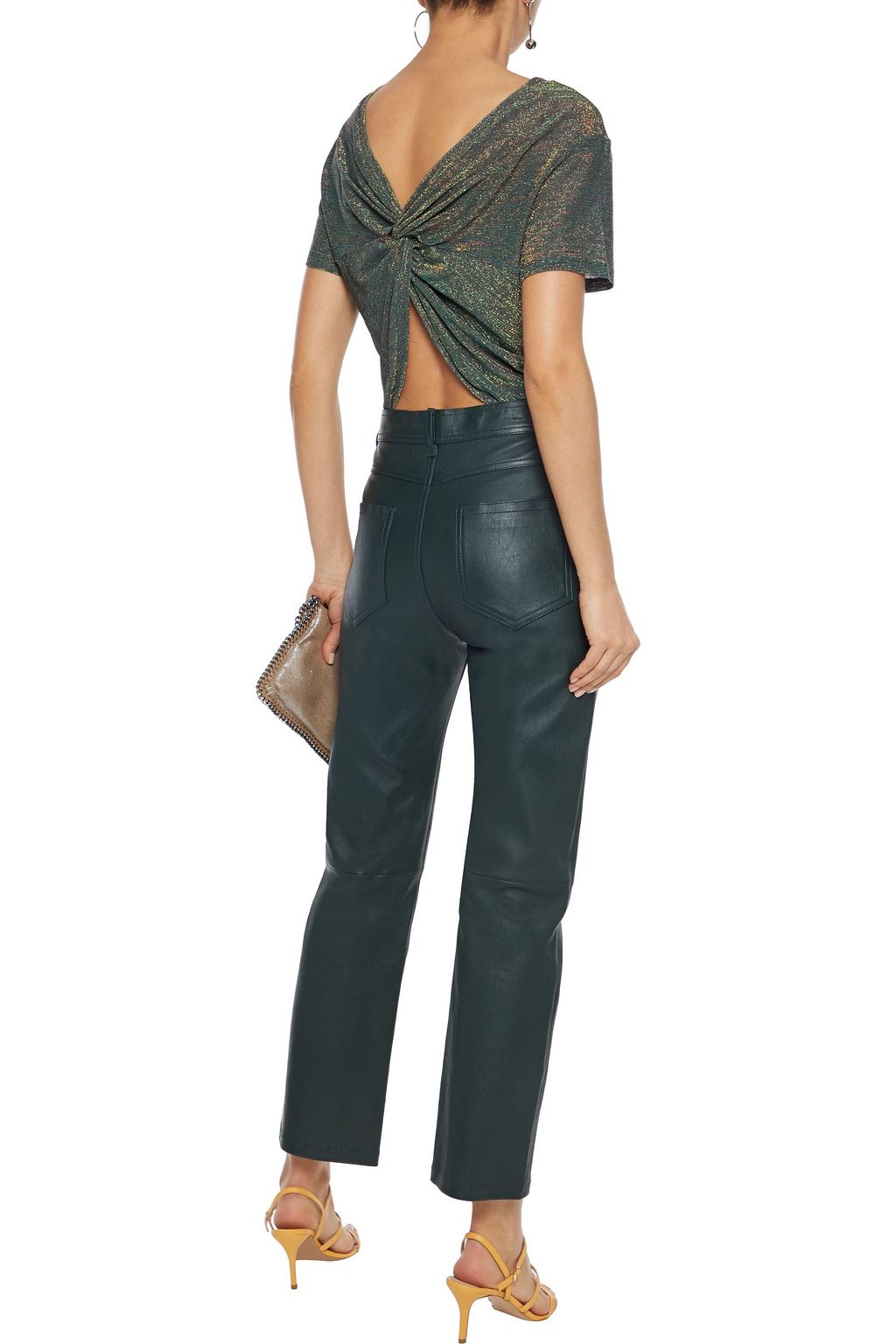 ALIX NYC Canal twist-back iridescent stretch-jersey thong bodysuit