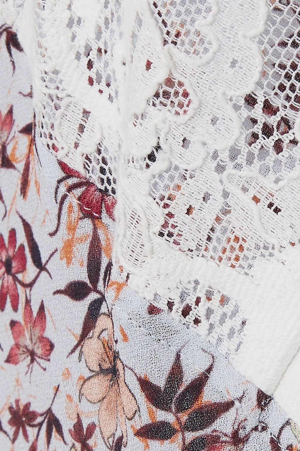 CHLOÉ Lace-trimmed floral-print georgette camisole