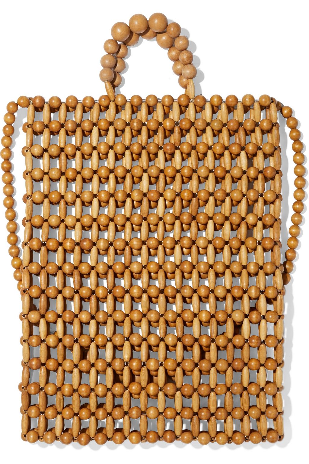 CULT GAIA Riya beaded bamboo and wood tote