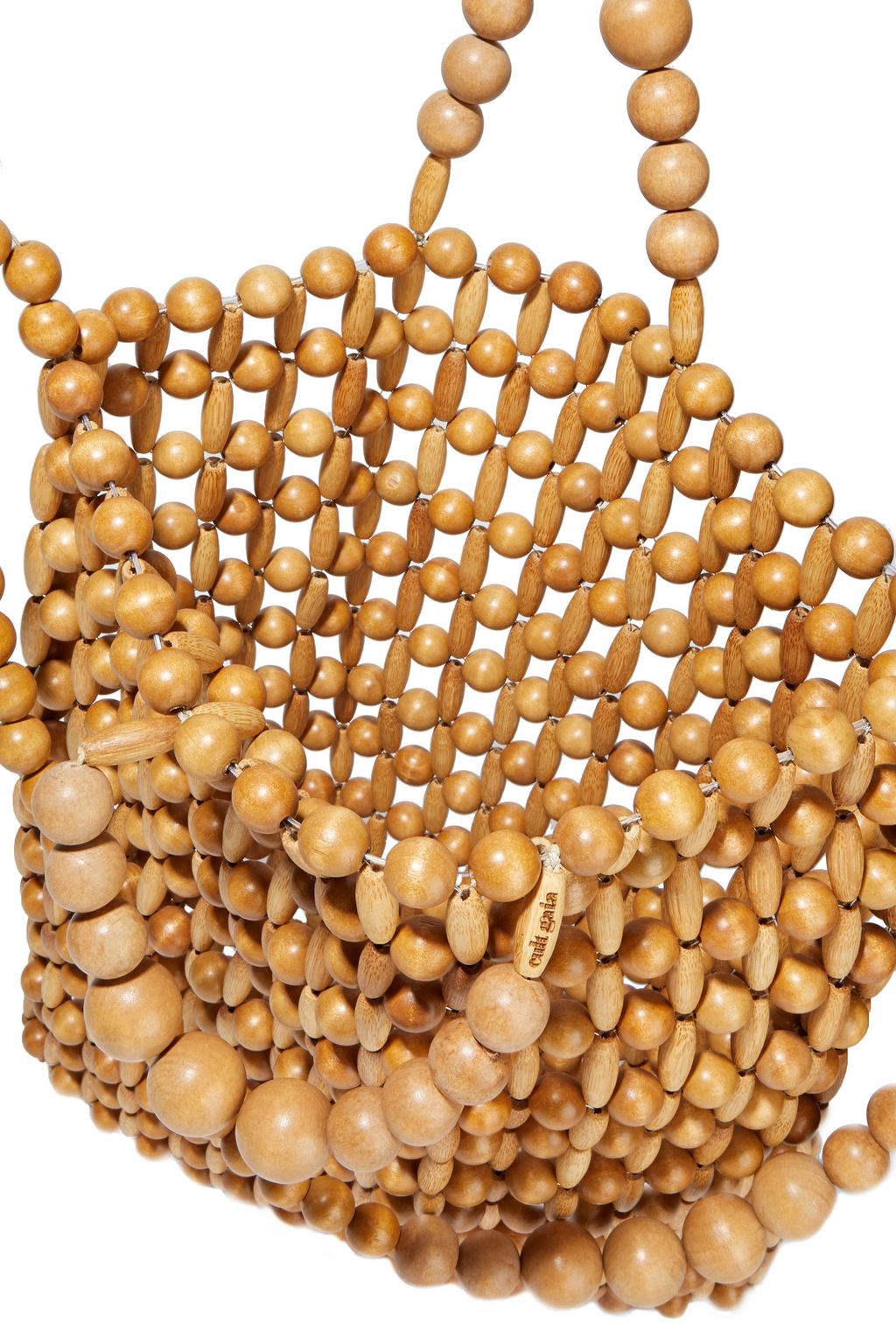 CULT GAIA Riya beaded bamboo and wood tote