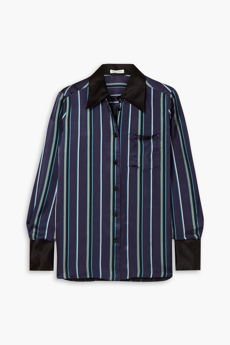 Bella Freud Little Prince striped cupro-satin shirt