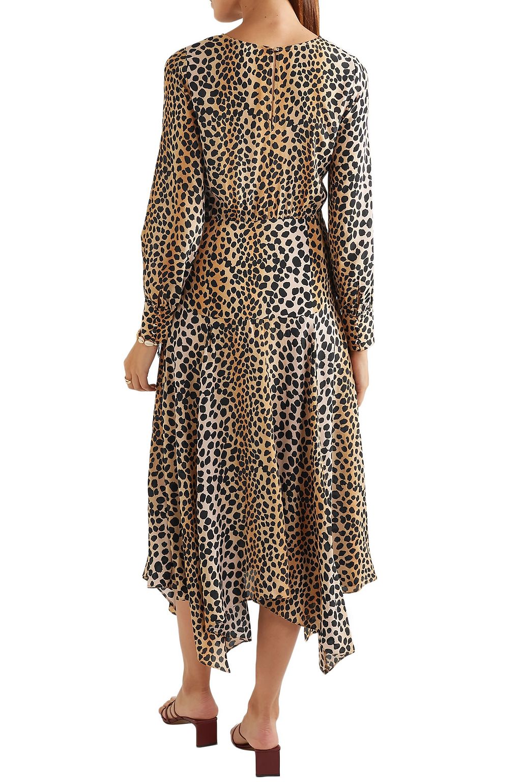 RIXO Elsa leopard-print crepe de chine midi dress