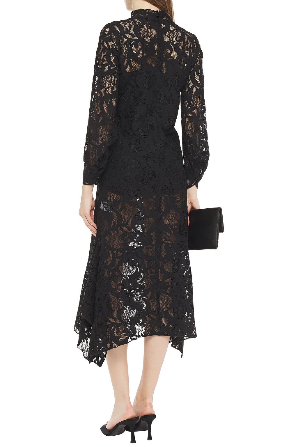 RODEBJER Ode asymmetric cotton-blend corded lace midi dress