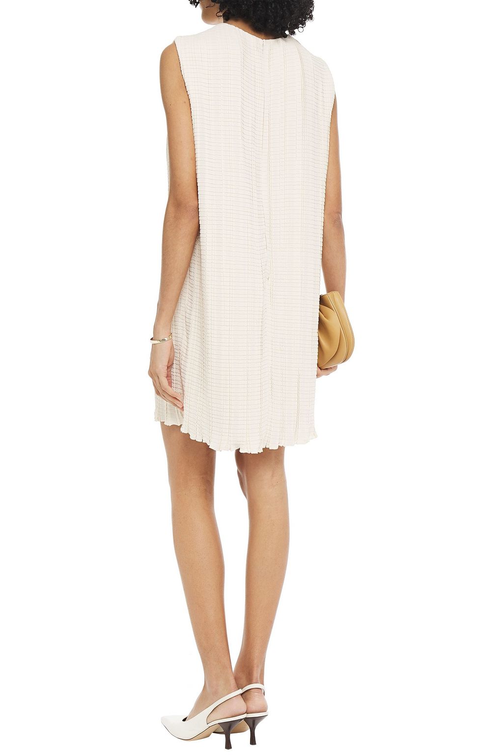 THE ROW Claudia pleated crepe de chine mini dress