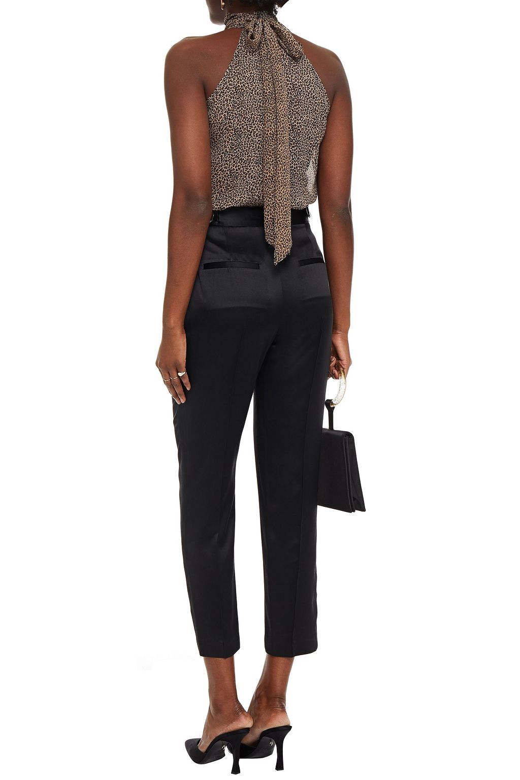 NILI LOTAN Ceyda bow-detailed leopard-print silk-georgette top