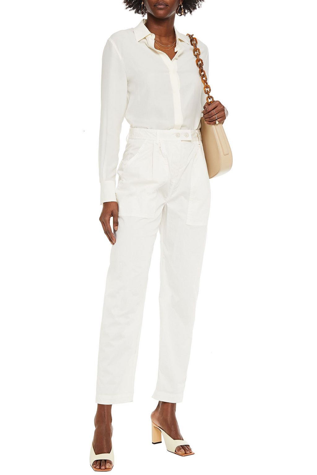 NILI LOTAN Cyro stretch-cotton tapered pants