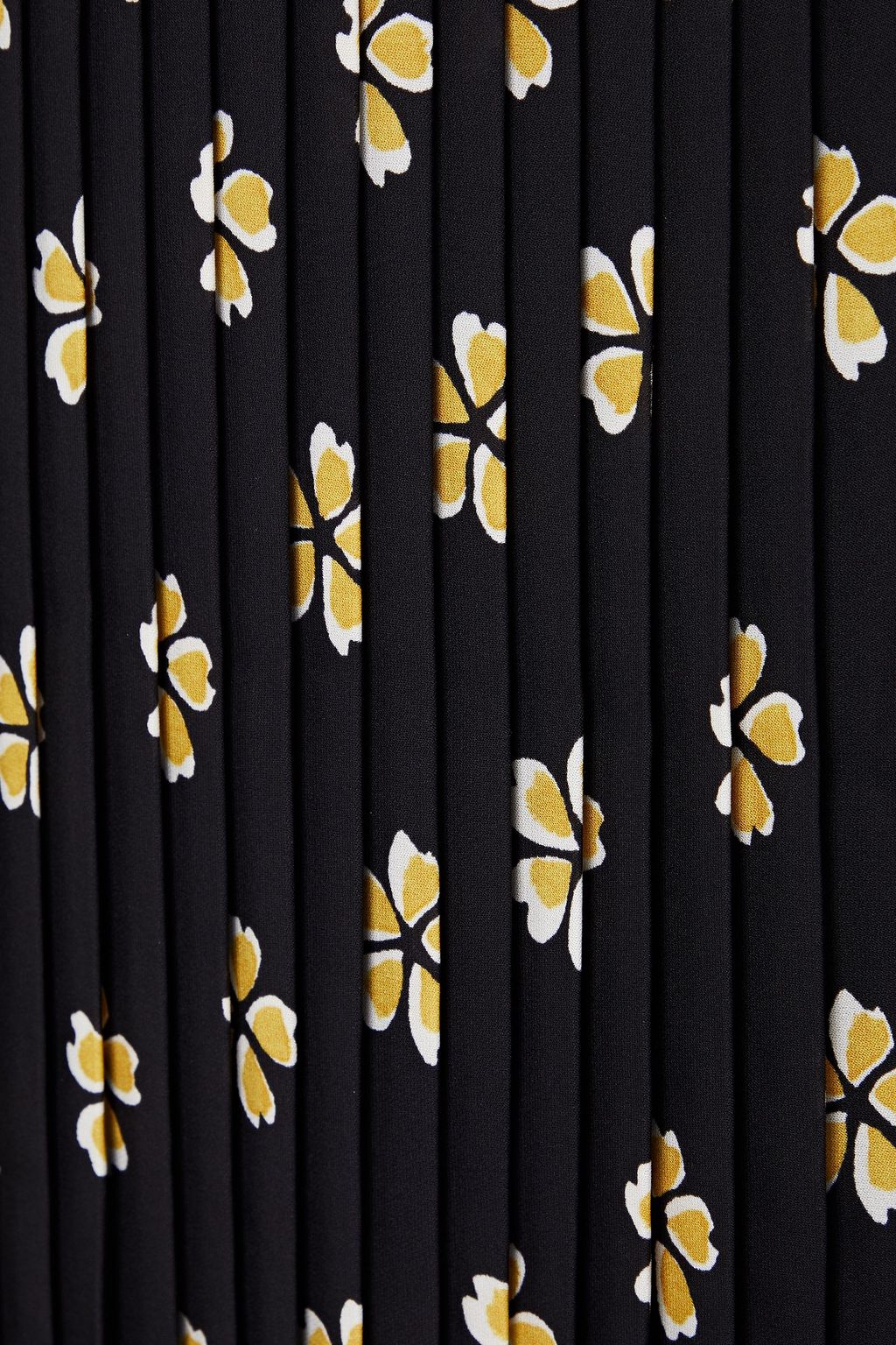 OSCAR DE LA RENTA Pleated printed silk-cady midi skirt