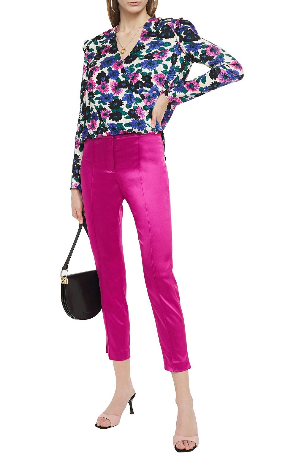 VERONICA BEARD Buzio wrap-effect floral-print silk-blend jacquard blouse