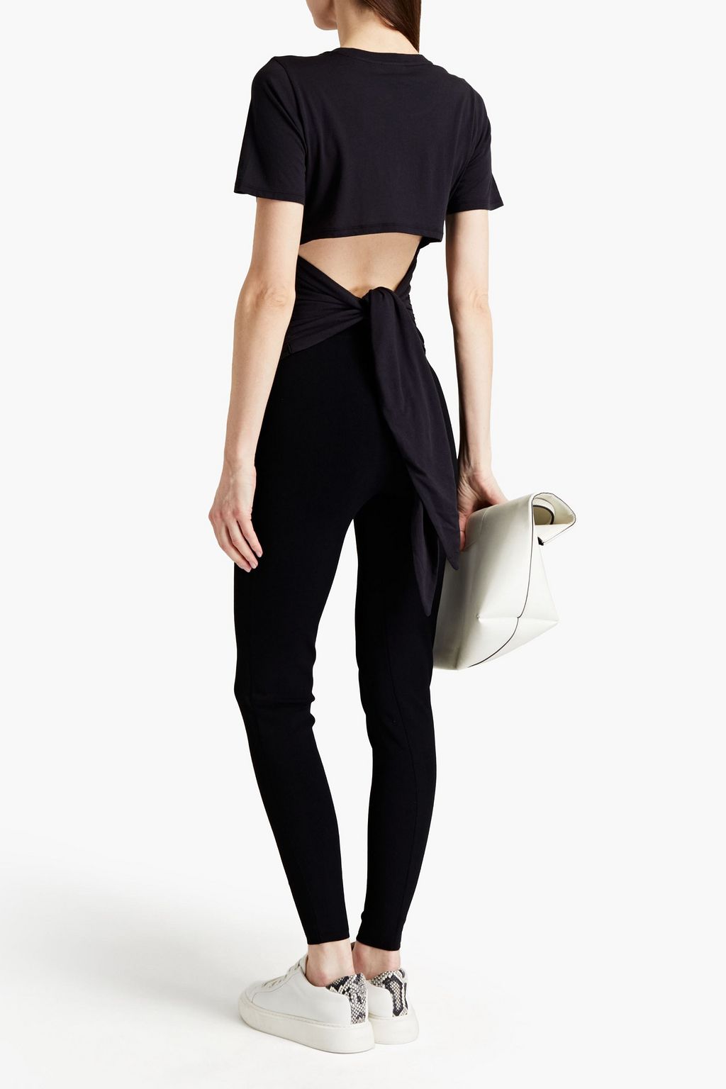 THE UPSIDE Camille tie-back ruched cotton and modal-blend jersey T-shirt