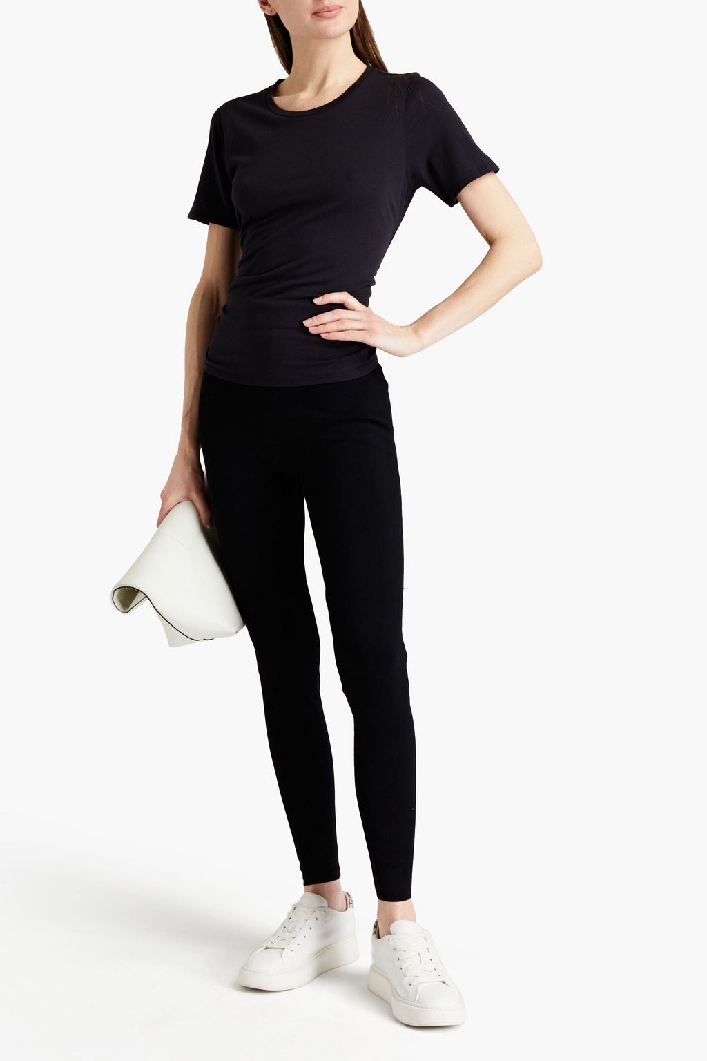 THE UPSIDE Camille tie-back ruched cotton and modal-blend jersey T-shirt