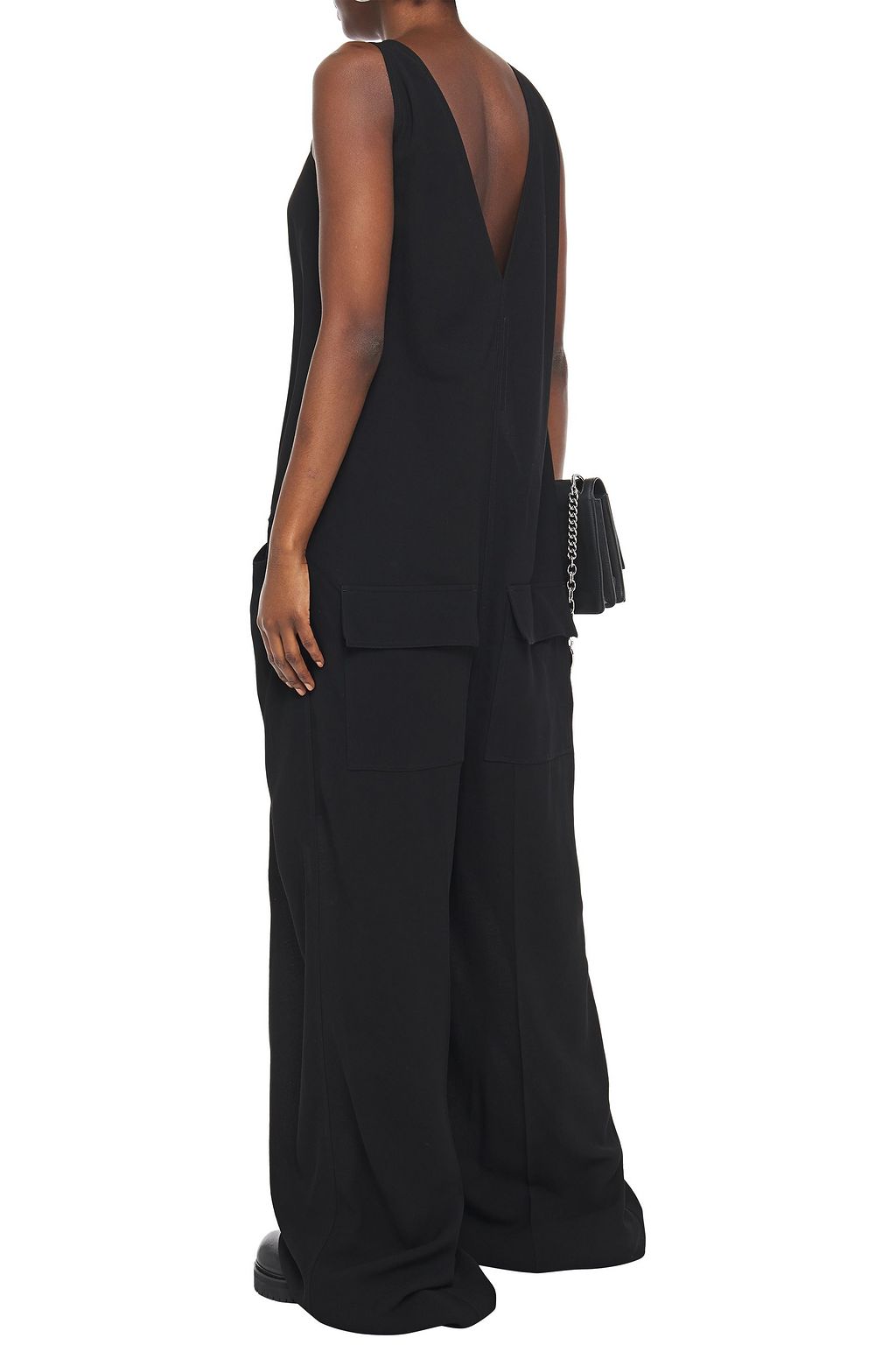 Black Wool-crepe wide-leg jumpsuit | Sale up to 70% off | THE OUTNET ...