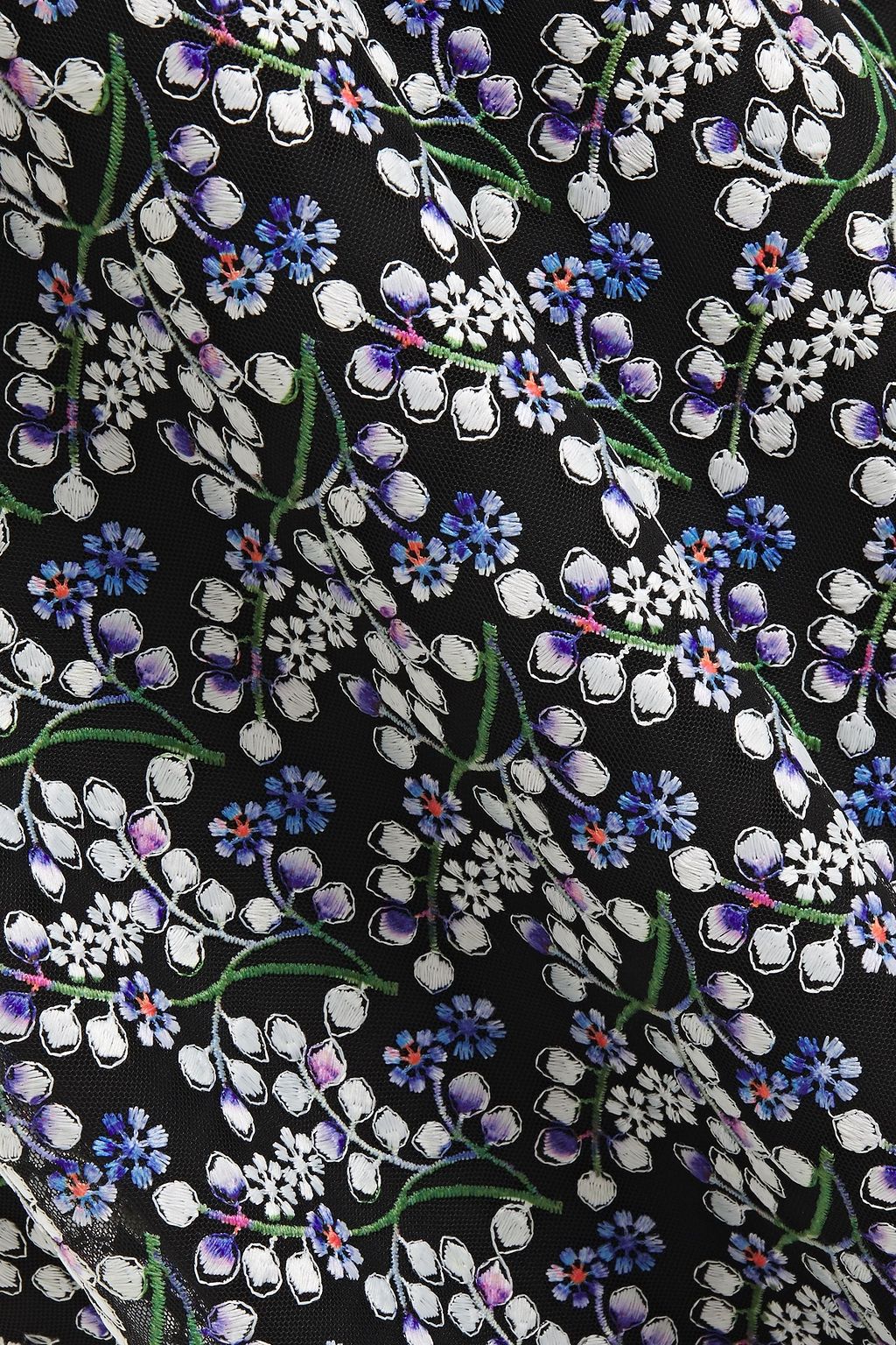 ML MONIQUE LHUILLIER Ruffled embroidered tulle gown