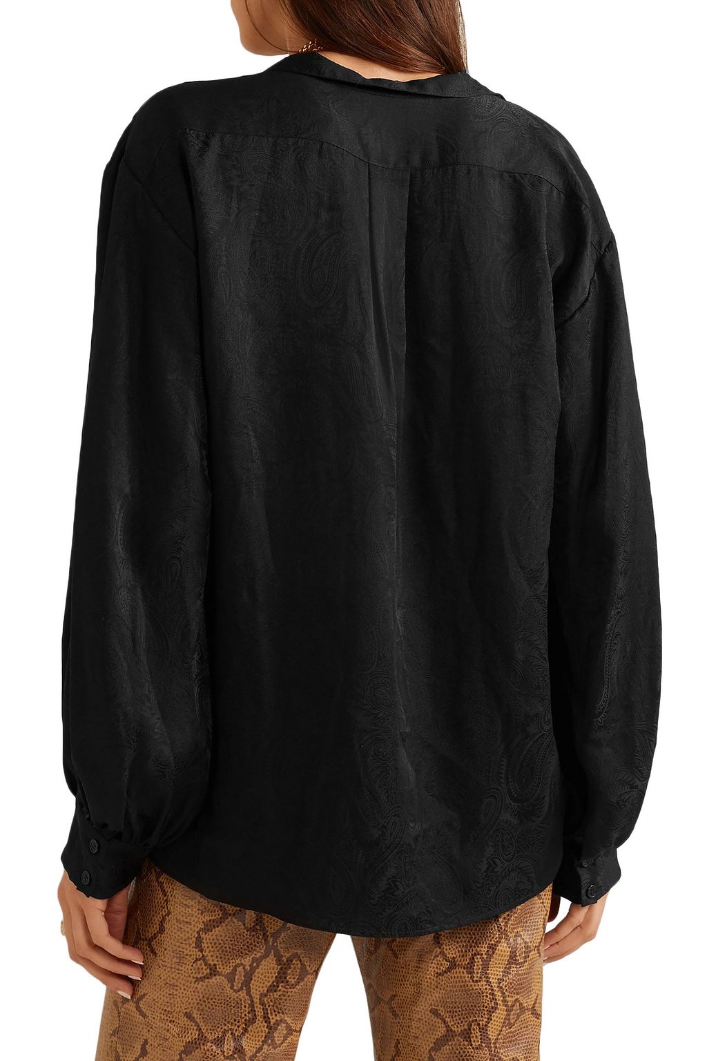 NILI LOTAN Joey silk-jacquard blouse