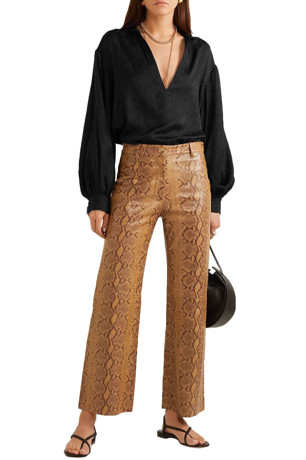 NILI LOTAN Joey silk-jacquard blouse
