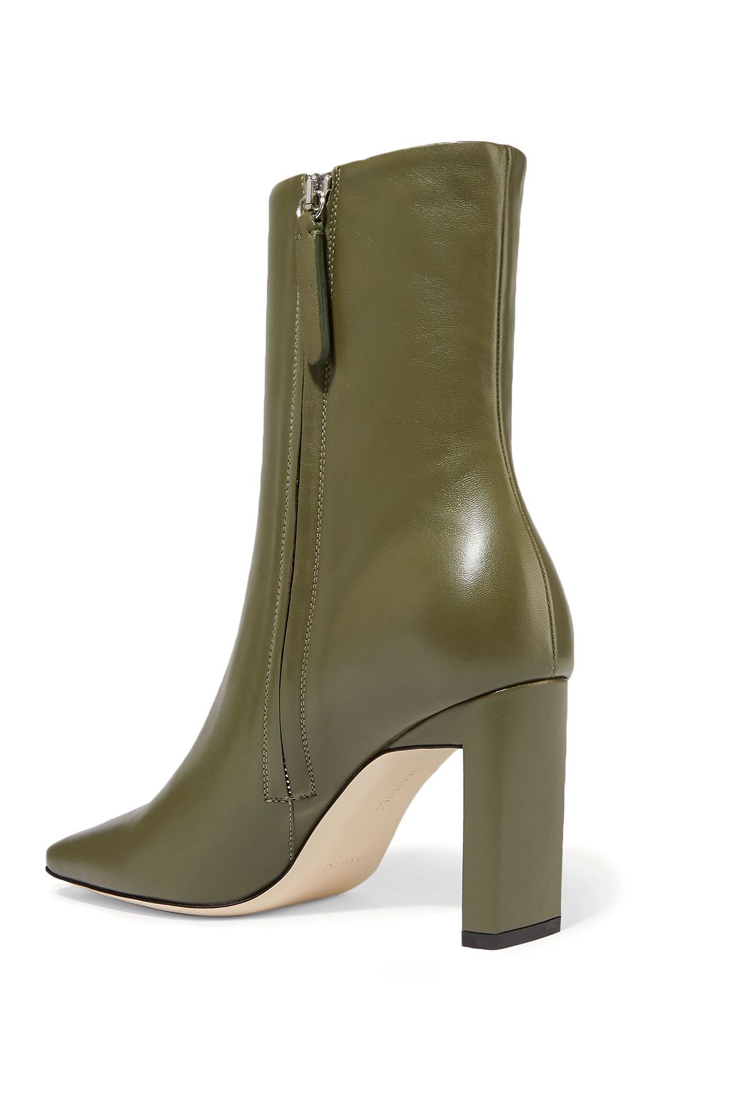 WANDLER Isa crinkled patent-leather ankle boots
