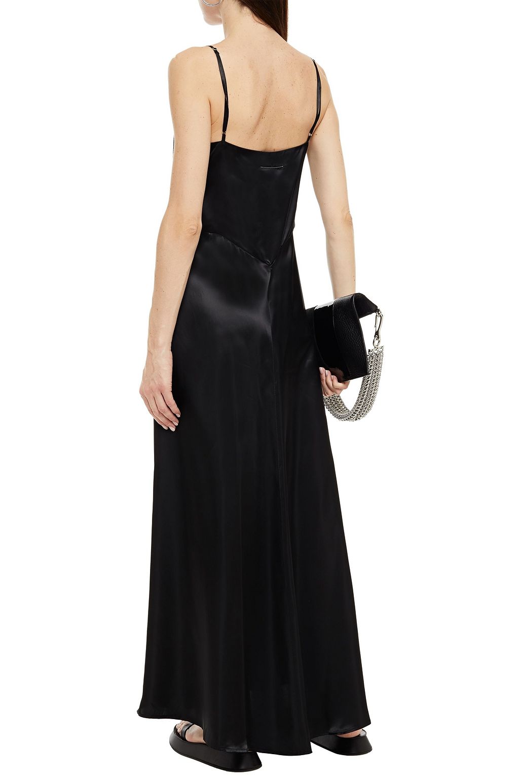 MM6 MAISON MARGIELA Glitter-embellished satin maxi dress