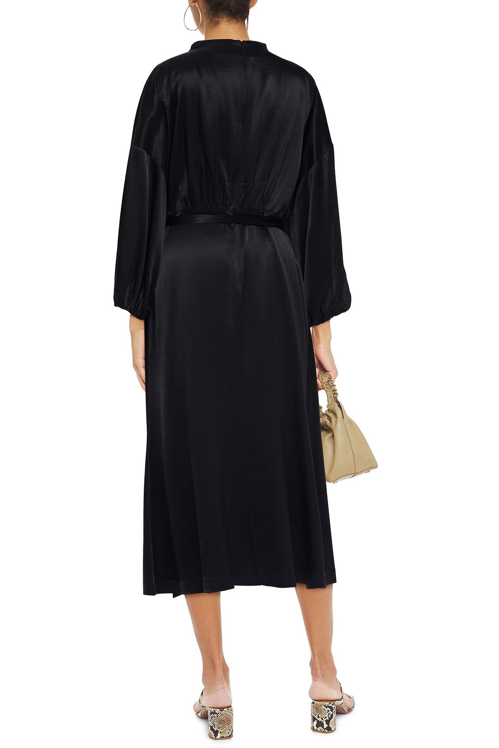 RODEBJER Indio wrap-effect satin midi dress