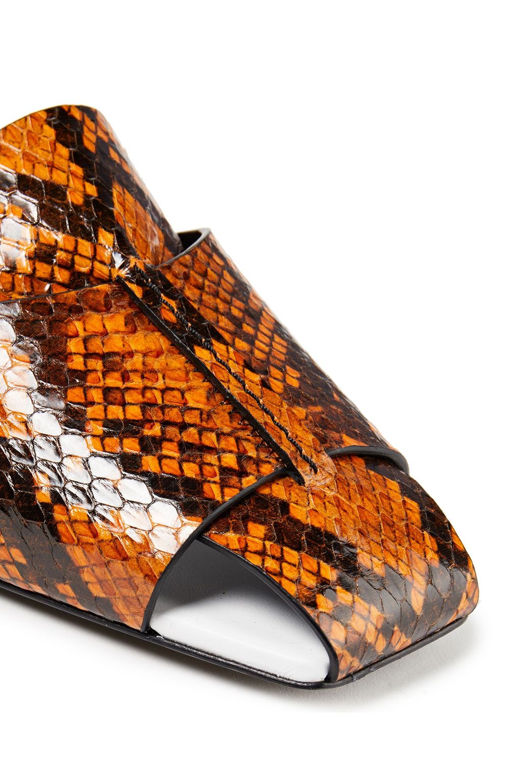 MCQ ALEXANDER MCQUEEN Strength elaphe and leather mules