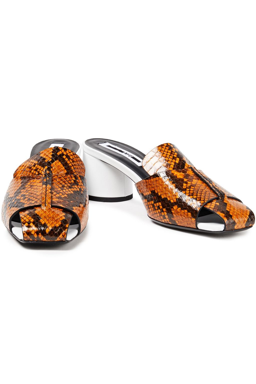 MCQ ALEXANDER MCQUEEN Strength elaphe and leather mules