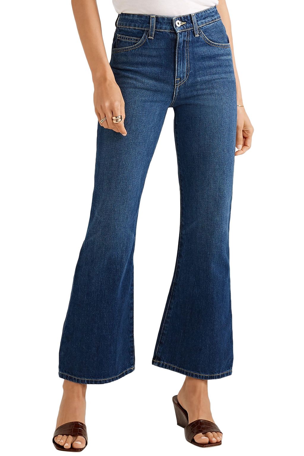 EVE DENIM Jacqueline cropped high-rise flared jeans