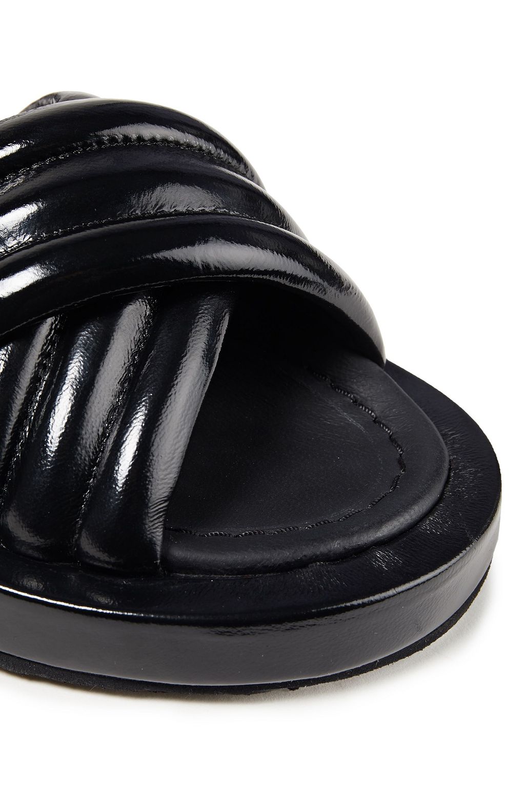 quilted leather slides