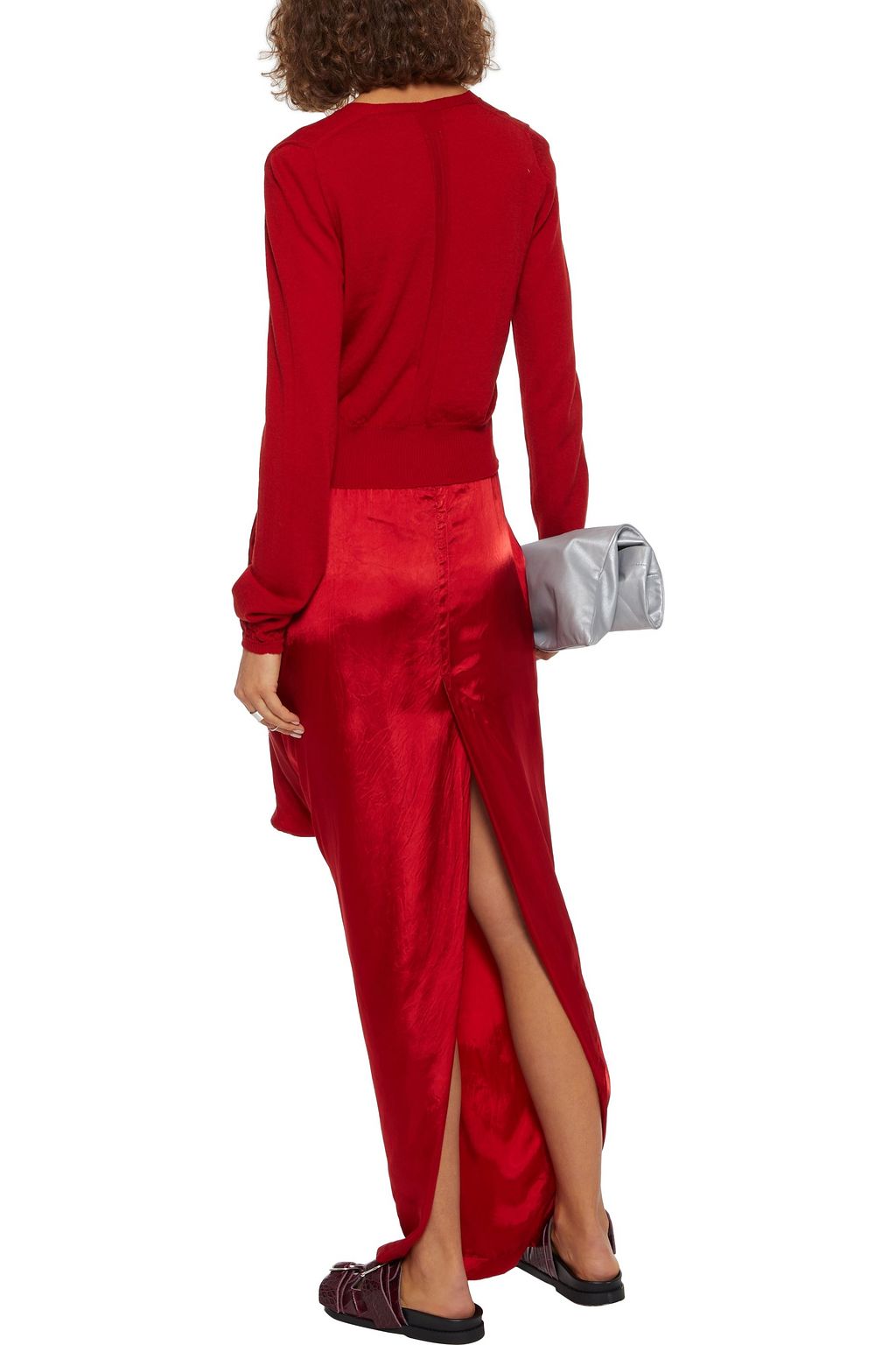 RICK OWENS Draped cupro maxi skirt
